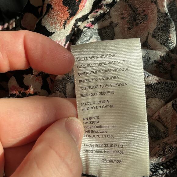 Free People Jael Printed Mini Dress Size XS Black Dark Floral Boho Fall Date - Picture 12 of 12